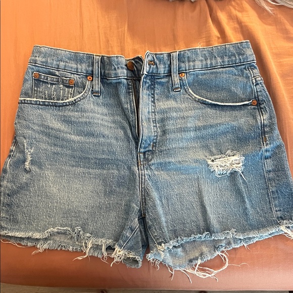 Madewell Pants - Madewell Blue Distressed Jean Shorts